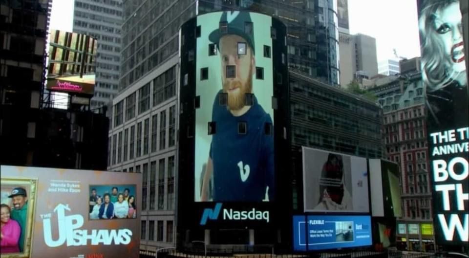 My picture on the Nasdaq tower in Times Square, 25 May 2021.